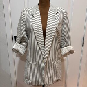 Vintage Calvin Klein Blue and White stripe Blazer